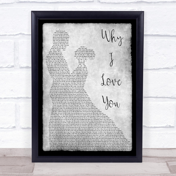 MAJOR Why I Love You Grey Man Lady Dancing Song Lyric Quote Print