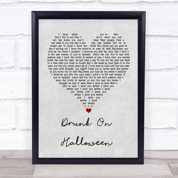 Wallows Drunk On Halloween Grey Heart Song Lyric Quote Print