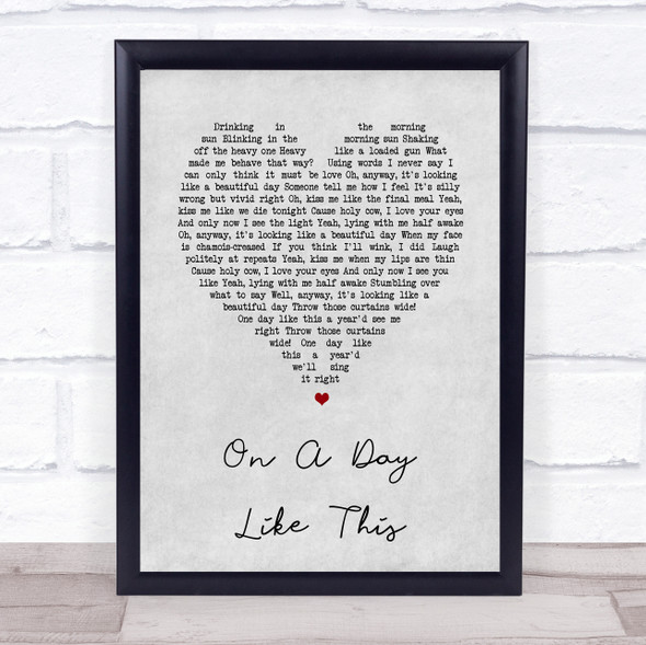 Elbow On A Day Like This Grey Heart Song Lyric Quote Print