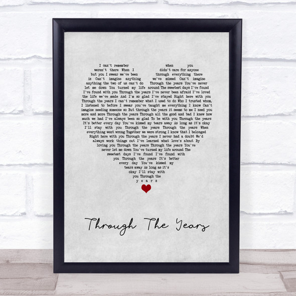 Kenny Rogers Through The Years Grey Heart Song Lyric Quote Print