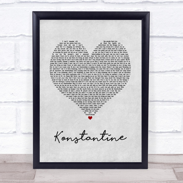 Something Corporate Konstantine Grey Heart Song Lyric Quote Print