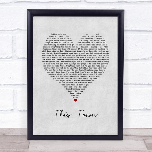 Niall Horan This Town Grey Heart Song Lyric Quote Print