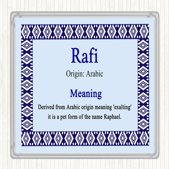 Rafi Name Meaning Coaster Blue