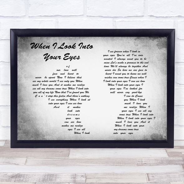 Firehouse When I Look Into Your Eyes Man Lady Couple Grey Song Lyric Quote Quote Print