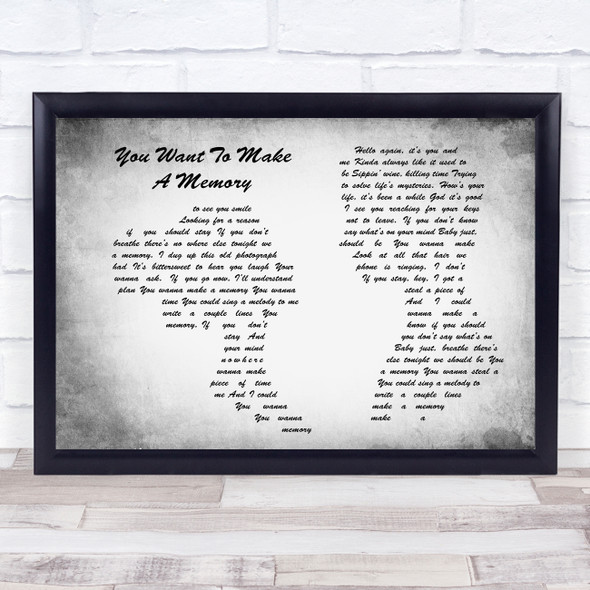 Bon Jovi You Want To Make A Memory Man Lady Couple Grey Song Lyric Quote Quote Print