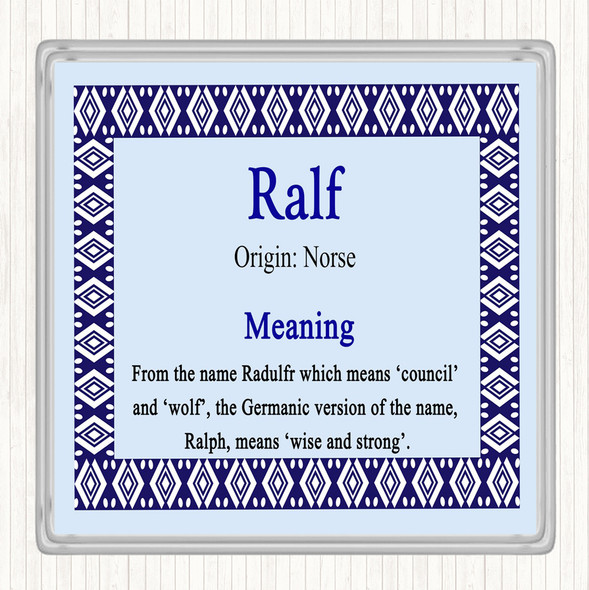 Ralf Name Meaning Coaster Blue