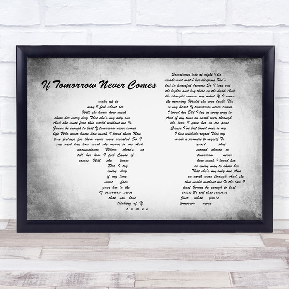 Garth Brooks If Tomorrow Never Comes Man Lady Couple Grey Song Lyric Quote Quote Print