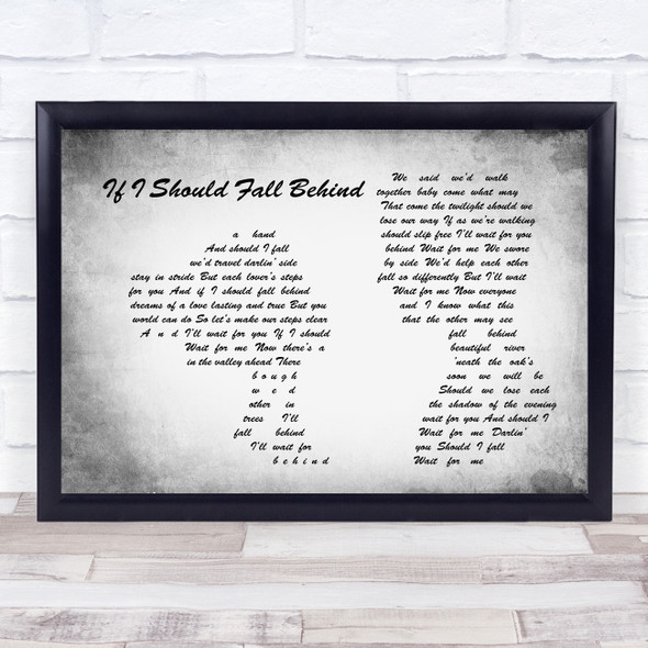 Bruce Springsteen If I Should Fall Behind Man Lady Couple Grey Song Lyric Quote Print