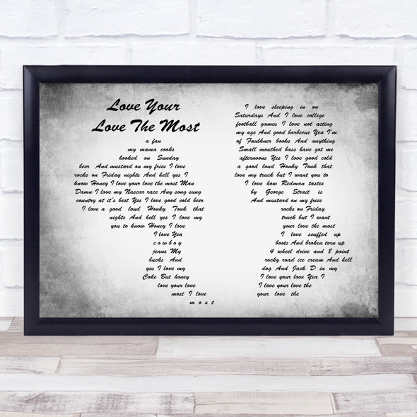 Eric Church Love Your Love The Most Man Lady Couple Grey Song Lyric Quote Quote Print