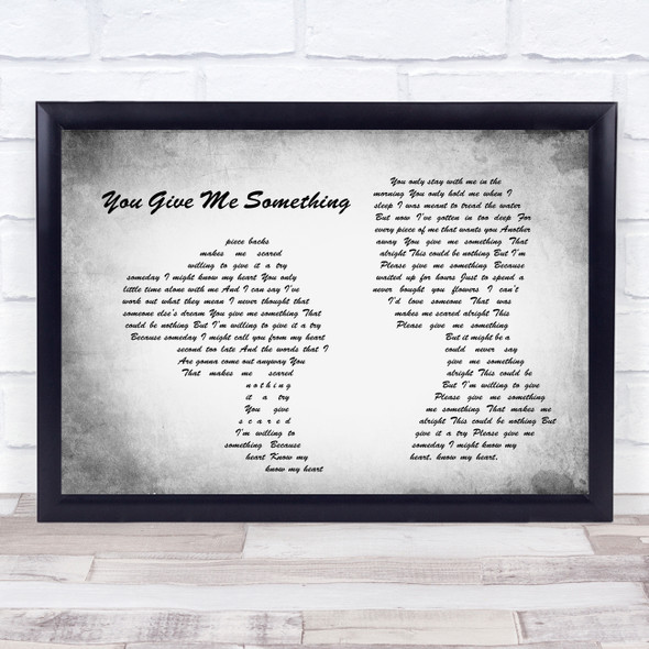 James Morrison You Give Me Something Man Lady Couple Grey Song Lyric Quote Quote Print