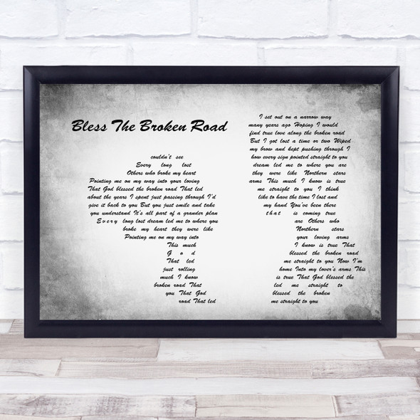 Rascal Flatts Bless The Broken Road Man Lady Couple Grey Song Lyric Quote Quote Print