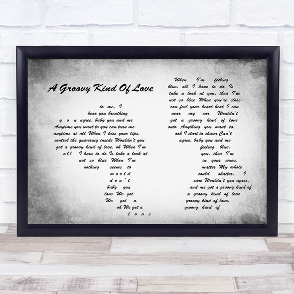 Phil Collins A Groovy Kind Of Love Man Lady Couple Grey Song Lyric Quote Quote Print