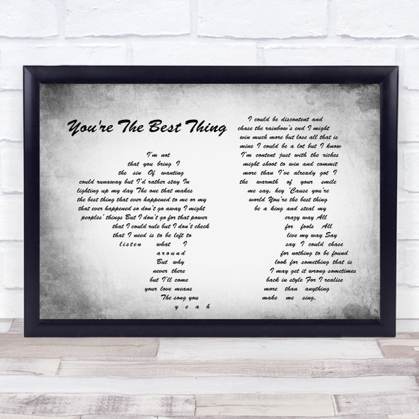 The Style Council You're The Best Thing Man Lady Couple Grey Song Lyric Quote Print