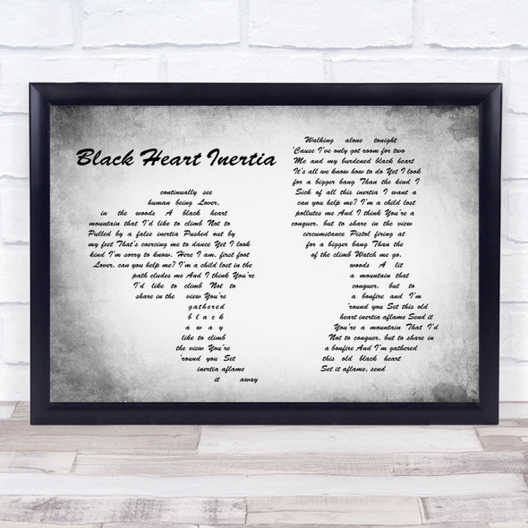 Incubus Black Heart Inertia Man Lady Couple Grey Song Lyric Quote Quote Print