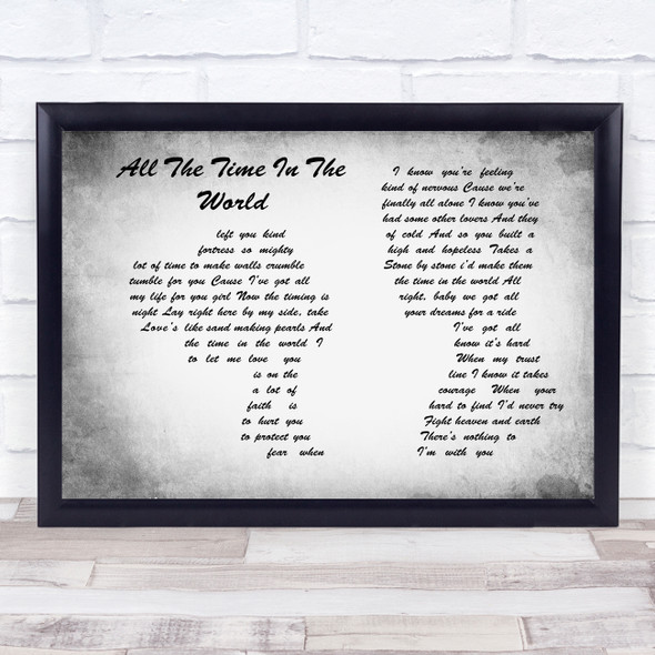 Boyzone All The Time In The World Man Lady Couple Grey Song Lyric Quote Print