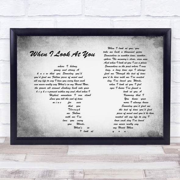 Jane McDonald When I Look At You Man Lady Couple Grey Song Lyric Quote Quote Print