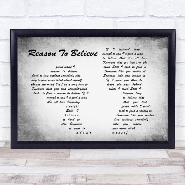 Rod Stewart Reason To Believe Man Lady Couple Grey Song Lyric Quote Quote Print
