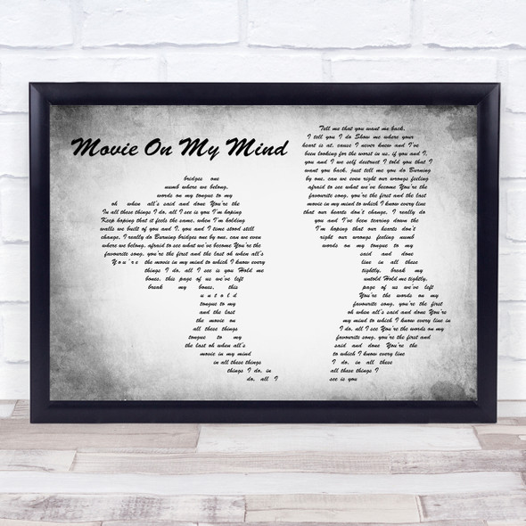 Saint Raymond Movie On My Mind Man Lady Couple Grey Song Lyric Quote Quote Print