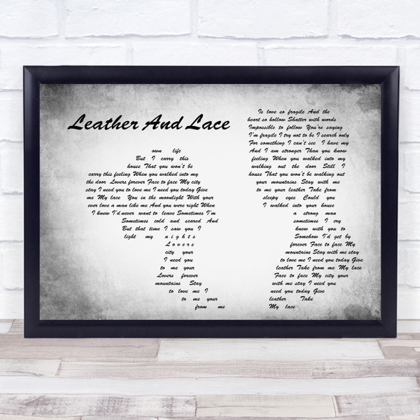 Stevie Nicks Leather And Lace Man Lady Couple Grey Song Lyric Quote Quote Print