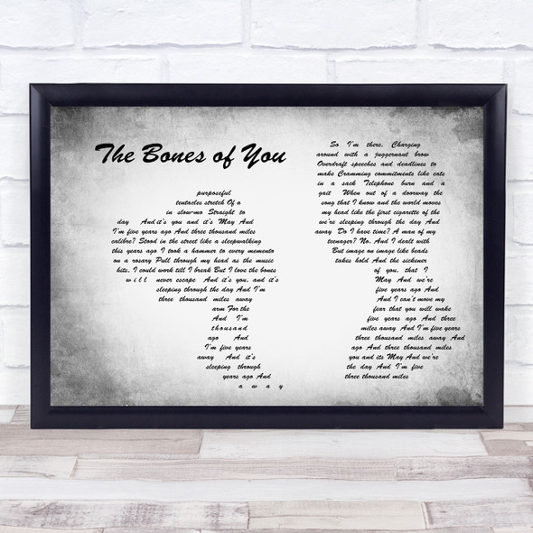 Elbow The Bones of You Man Lady Couple Grey Song Lyric Quote Quote Print