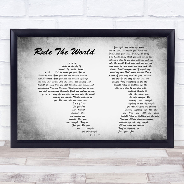 Take That Rule The World Man Lady Couple Grey Song Lyric Quote Quote Print