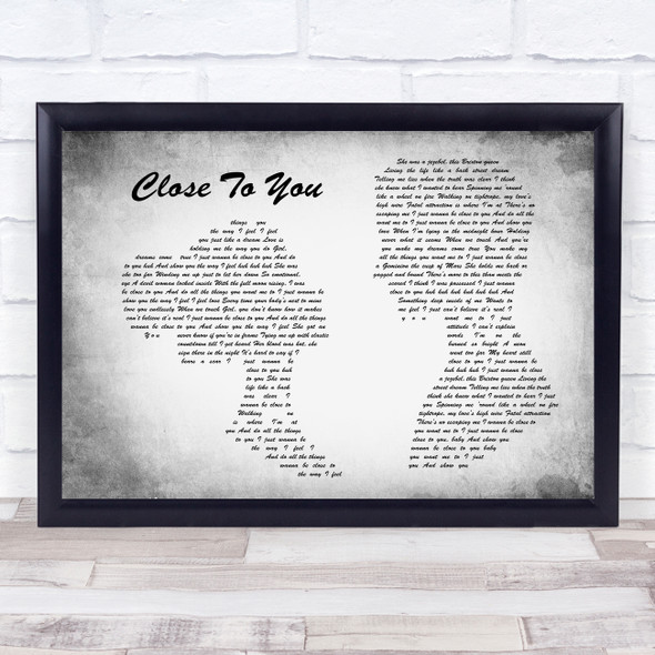 Maxi Priest Close To You Man Lady Couple Grey Song Lyric Quote Quote Print