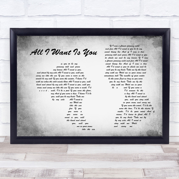 Barry Louis Polisar All I Want Is You Man Lady Couple Grey Song Lyric Quote Print