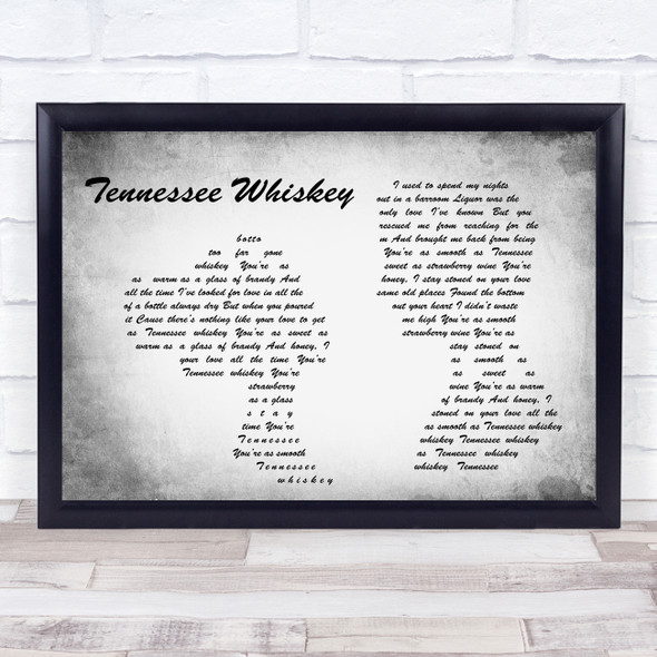 Chris Stapleton Tennessee Whiskey Man Lady Couple Grey Song Lyric Quote Print