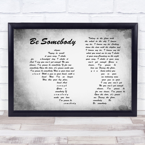 Kings Of Leon Be Somebody Man Lady Couple Grey Song Lyric Quote Quote Print