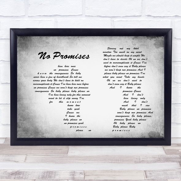 Shawn Mendes No Promises Man Lady Couple Grey Song Lyric Quote Quote Print