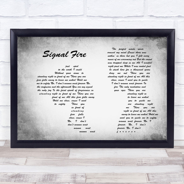 Snow Patrol Signal Fire Man Lady Couple Grey Song Lyric Quote Quote Print