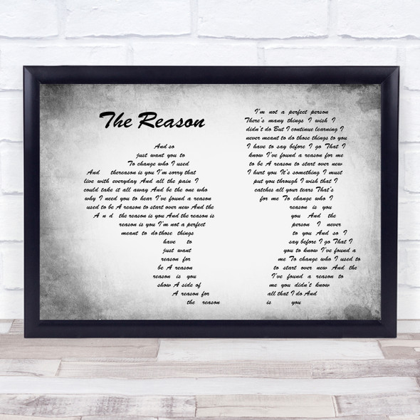 Hoobastank The Reason Man Lady Couple Grey Song Lyric Quote Quote Print