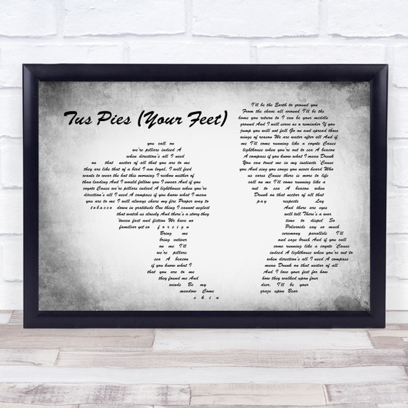 Nahko & Medicine For The People Tus Pies Your Feet Couple Grey Song Lyric Quote Print