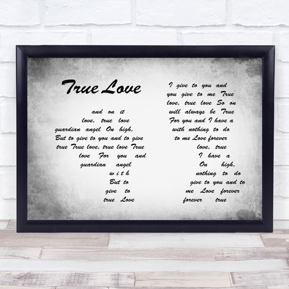 Bing Crosby & Grace Kelly True Love Man Lady Couple Grey Song Lyric Quote Quote Print