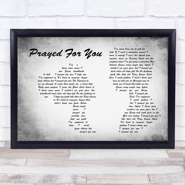 Matt Stell Prayed For You Grey Man Lady Couple Song Lyric Quote Print