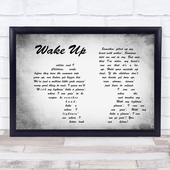 Arcade Fire Wake Up Man Lady Couple Grey Song Lyric Quote Quote Print