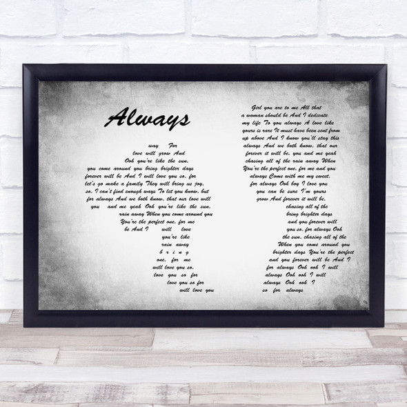 Atlantic Starr Always Man Lady Couple Grey Song Lyric Quote Quote Print