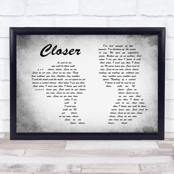 Travis Closer Man Lady Couple Grey Song Lyric Quote Quote Print