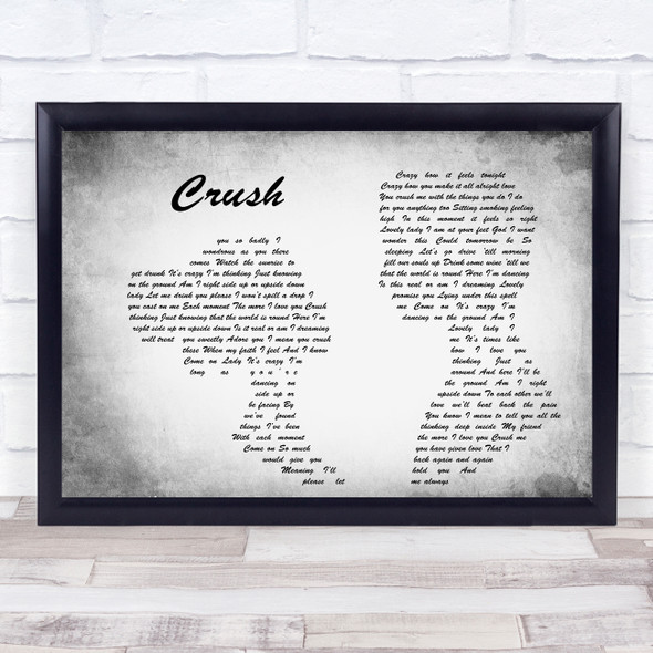 Dave Matthews Band Crush Man Lady Couple Grey Song Lyric Quote Quote Print
