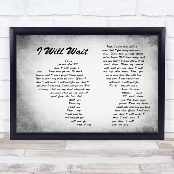 Mumford & Sons I Will Wait Man Lady Couple Grey Song Lyric Quote Print