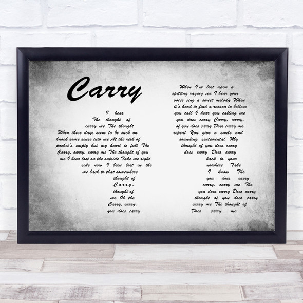 Skinny Lister Carry Man Lady Couple Grey Song Lyric Quote Quote Print