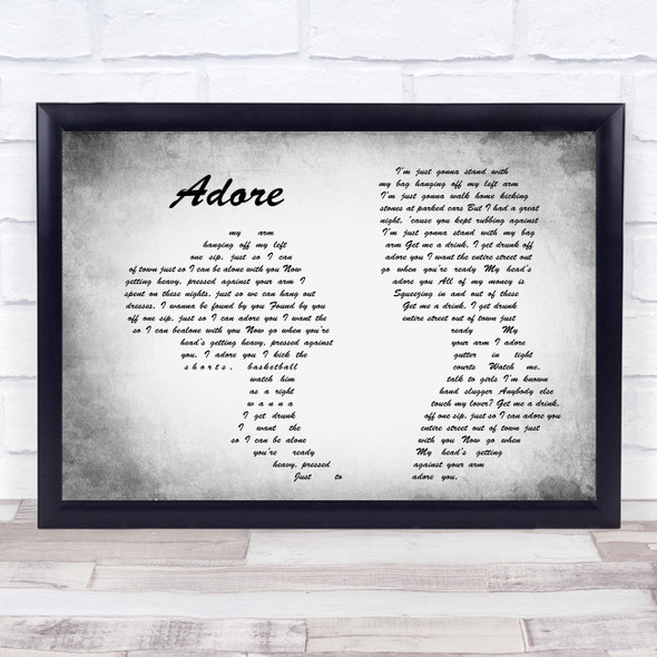 Amy Shark Adore Man Lady Couple Grey Song Lyric Quote Quote Print