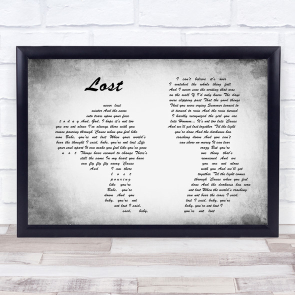 Michael Buble Lost Man Lady Couple Grey Song Lyric Quote Quote Print