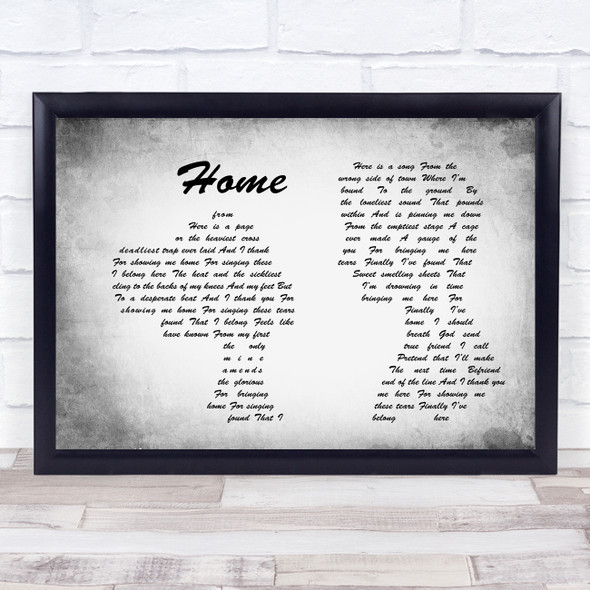 Depeche Mode Home Man Lady Couple Grey Song Lyric Quote Quote Print