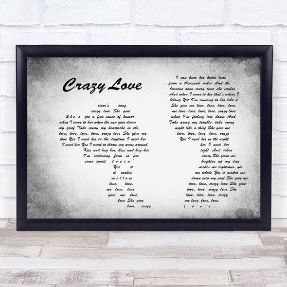 Van Morrison Crazy Love Man Lady Couple Grey Song Lyric Quote Print