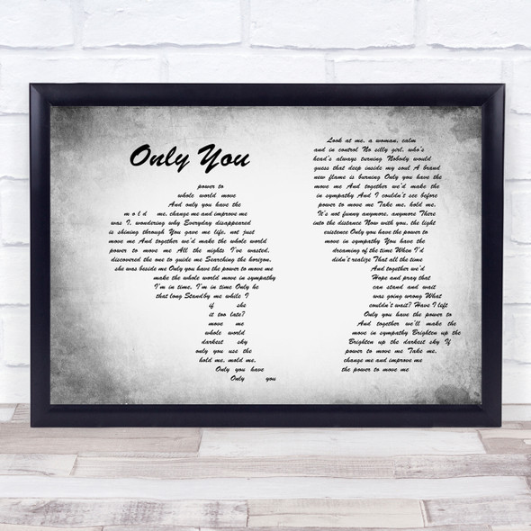 michael crawford only you Man Lady Couple Grey Song Lyric Quote Print