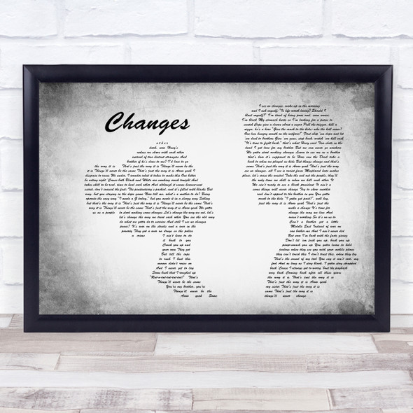 2Pac Changes Man Lady Couple Grey Song Lyric Quote Print