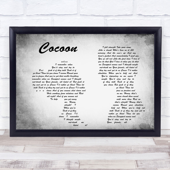 Catfish And The Bottlemen Cocoon Man Lady Couple Grey Song Lyric Quote Print