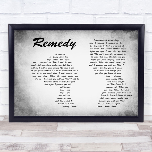 Adele Remedy Man Lady Couple Grey Song Lyric Quote Print