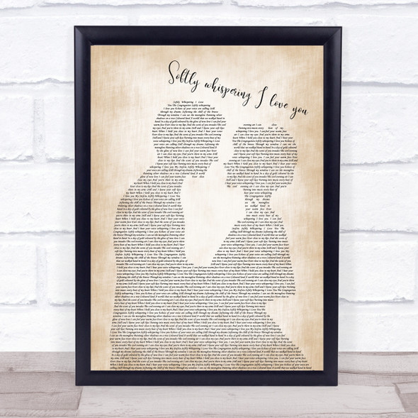 The Congregation Softly whispering I love you Man Lady Bride Groom Wedding Song Lyric Quote Music Framed Print